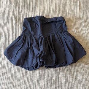 Abercrombie Black Strapless Bubble Hem Top Smocked Bandeau Tube Top
